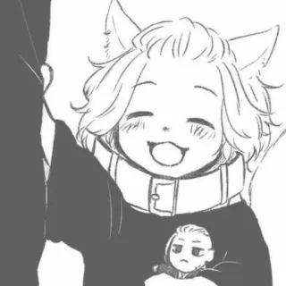 💛 Anime, Katzenohren, Kawaii, Süß, Illustration, Manga, lächelnd telegram sticker