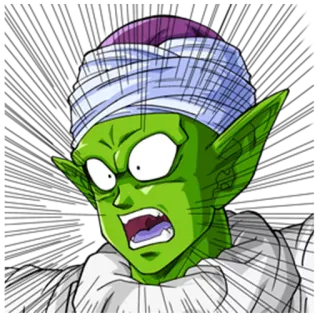 😱 Piccolo Dragon Ball Piccolo, Dragon Ball, anime, cartoon, character, funny, shocked, green telegram sticker