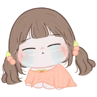 🐤 стикер, плачет, девушка, грустно, мультфильм telegram sticker