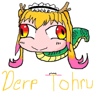 🤪 Tohru Miss Kobayashi's Dragon Maid Dere Tohru アニメ, ドラゴン, メイド, トール, かわいい, ちび telegram sticker
