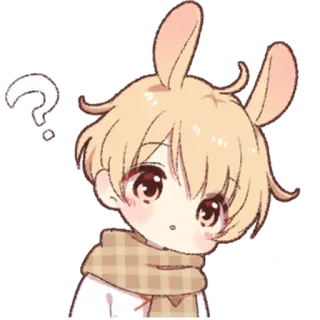 ❔ Аниме, Каваий, Мультфильм, Кролик, Милый telegram sticker