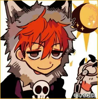 🧨 Аниме, Мультфильм, Волк, Луна, Череп whatsapp sticker