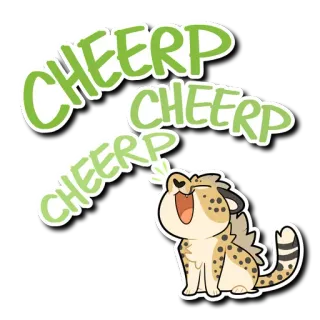 🗯 CHEERP CHEERP CHEERP 동물, 치타, 고양이, 귀여운, 짹짹 telegram sticker