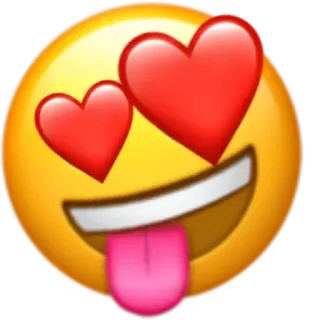 🤪 Emoji, Herzaugen, Liebe, Gesicht, Ausdruck, Gelb telegram sticker