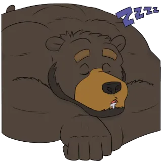 😴 ZZZZ медведь, спящий, мультик, животное, милый, zzz whatsapp sticker