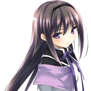 😒 anime, girl, purple, manga, character, cartoon telegram sticker