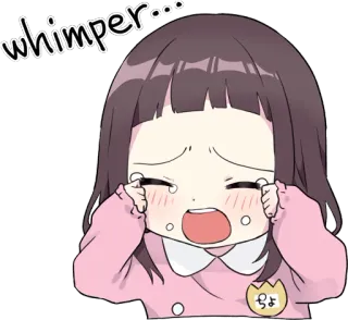 😭 whimper... anime, chorando, triste, kawaii, desenho animado, menina, emocional telegram sticker