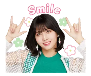 🤟 Smile sorriso, positivo, fofo, flor, kpop, menina whatsapp sticker