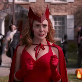 🙄 Scarlet Witch WandaVision Алая Ведьма, ВандаВижн, Marvel, Хэллоуин, красный костюм, супергерой whatsapp sticker