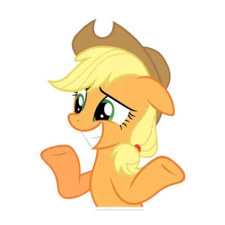 😅 Applejack My Little Pony applejack, my little pony, pony, cartoon, friendship is magic, character, horse telegram sticker