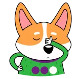 🤦♀️ コーギー, 犬, 動物, 漫画, ステッカー, 可愛い, 恥ずかしい telegram sticker