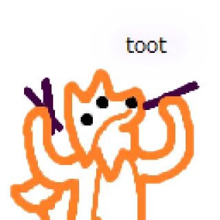 🐺 toot Мультфильм, Животное, Лиса, Бибикать whatsapp sticker