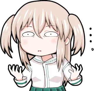 😐 anime, garota, confusa, expressão, fofa telegram sticker