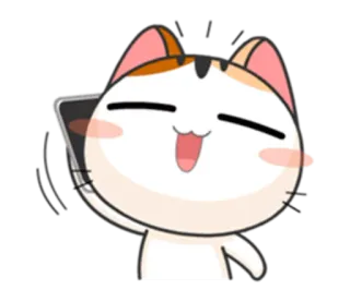 📞 猫, 動物, 可愛い, ステッカー, かわいい, 漫画, 幸せ, スマホ telegram sticker
