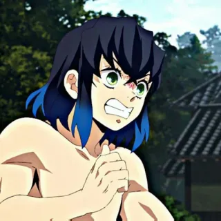 👺 Inosuke Hashibira Demon Slayer Anime, Demon Slayer, Inosuke, Hashibira, Combattant, Colère telegram sticker