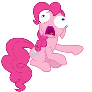 😲 Pinkie Pie My Little Pony мультик, розовый пони, смешной, испуганный, мем telegram sticker