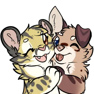 😘 Tiere, Freundschaft, süß, Cartoon, Hund, Katze telegram sticker