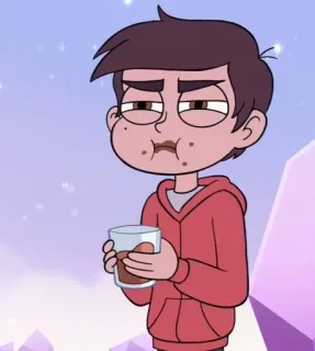 😐 Marco Diaz Star vs. the Forces of Evil Marco Diaz, cartoon character, tv show, Star vs. the Forces of Evil, funny, animated telegram sticker