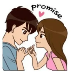 ❤ promise love, promise, relationship, couple, cartoon, cute telegram sticker