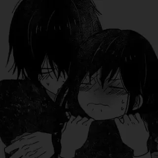 🖤 anime, hug, couple, love, affection, manga telegram sticker