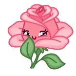☺️ fleur, rose, plante, dessin animé, mignon telegram sticker