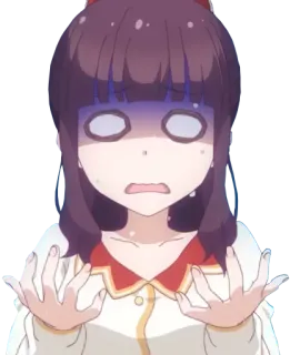 😱 anime, assustada, preocupada, mulher, desenho animado telegram sticker