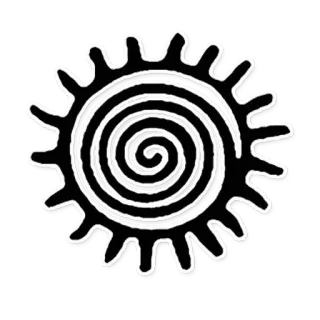 👍 spiral, sun, abstract, gear, black and white telegram sticker