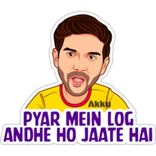 😆 PYAR MEIN LOG ANDHE HO JAATE HAI Hindi, amor, ciego, dibujos animados telegram sticker