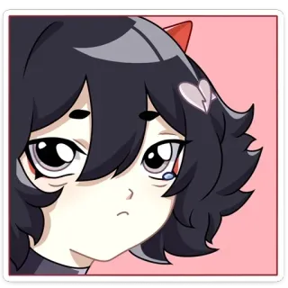 😢 anime girl, sad, tear, broken heart, cartoon telegram sticker