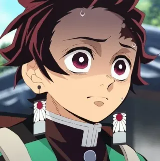 😰 Tanjiro Kamado Demon Slayer anime, demon slayer, tanjiro, kamado, scared, worried whatsapp sticker