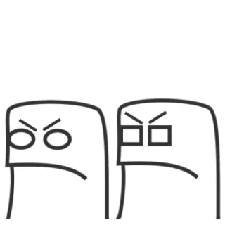 😕 만화, 화난, 흰색, 캐릭터 telegram sticker