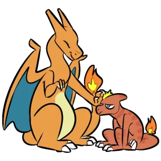 😊 Charizard pokemon, charizard, charmander, cute, cartoon whatsapp sticker