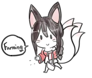 🌱 Farming farming, chibi, kawaii, animal ears, tail telegram sticker