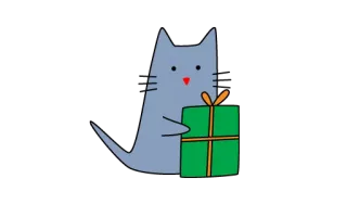 🎁 gato, regalo, presente, lindo, dibujos animados, animal whatsapp sticker