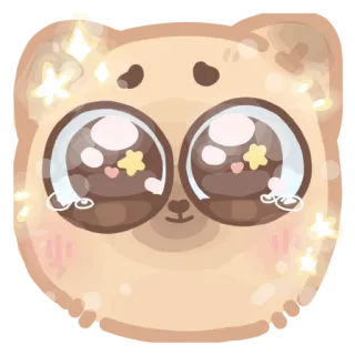 🤩 милый, медведь, мультфильм, каваий, животное, блеск whatsapp sticker