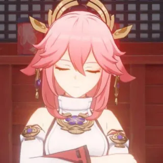 🦊 Yae Miko Genshin Impact Аниме, Игра, Genshin Impact, Яэ Мико whatsapp sticker