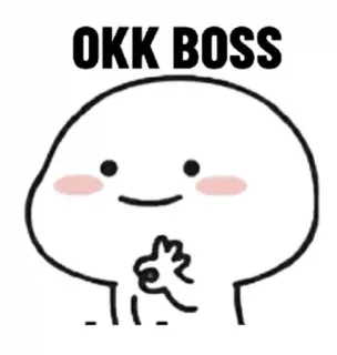 👌 OKK BOSS Cartoon, Figur, Ausdruck, Text telegram sticker