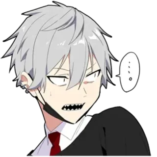 😕 ... anime, sticker, cartoon, expression, character, male, man telegram sticker