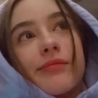 ➰ portrait, woman, face, hoodie telegram sticker