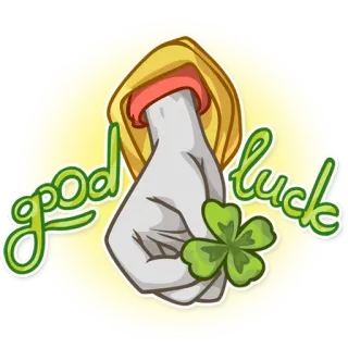 🍀 good luck buena suerte, trébol de cuatro hojas, suerte, mano, gesto telegram sticker