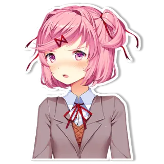 😯 Natsuki Doki Doki Literature Club! Аниме, Милый, Манга, Доки Доки, Нацуки whatsapp sticker