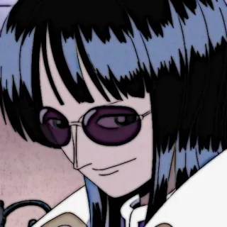 📜 Nico Robin One Piece 动漫, 漫画, 妮可·罗宾, 海贼王, 角色, 眼镜, 肖像 telegram sticker