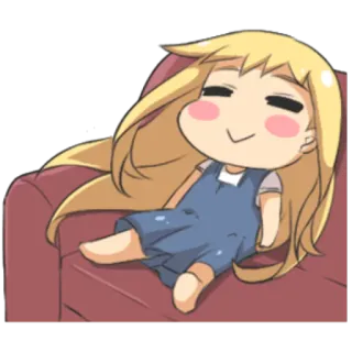 😪 anime, character, couch, resting, cute telegram sticker
