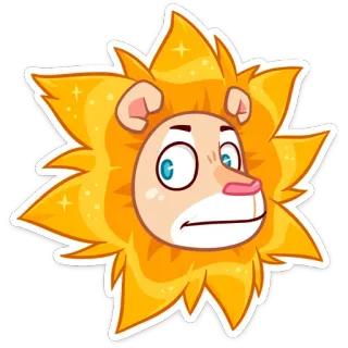 😬 狮子, 动物, 卡通, 贴纸, 可爱, 角色 telegram sticker