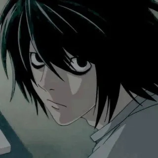 🌟 L Lawliet Death Note anime, manga, detective, L, Lawliet, Death Note, character telegram sticker