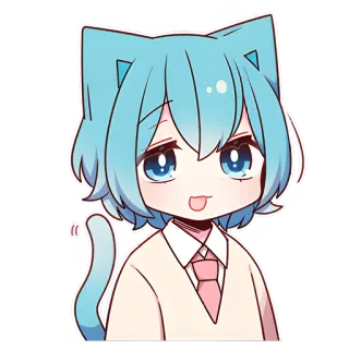 Голубой котик @Nyasticks telegram stickers