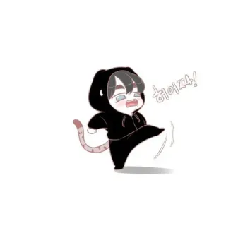 🍂 허잇짜! Cartoon, Chibi, Süß, Koreanisch, Katze, Tier telegram sticker