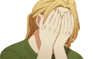 🙈 Anime, Facepalm, Malu, Pirang, Kartun, Karakter telegram sticker