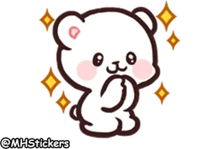 🥺 @MHStickers cartoon, bear, cute, sticker, greeting, sparkles whatsapp sticker