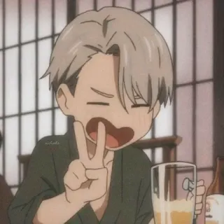 🤩 Anime, Charakter, Trinken, Niedlich, Fröhlich, Jugend, Heiter whatsapp sticker